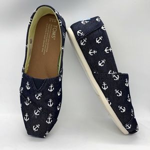 TOMS Classic Women’s Navy Anchor Shoes